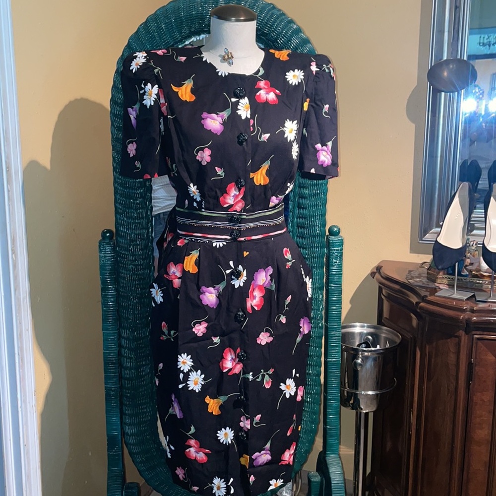 Positive Attitude floral button down dress